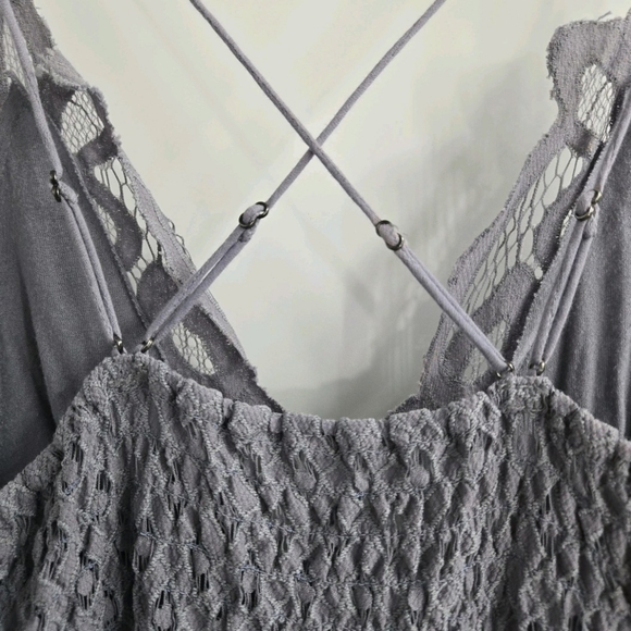 Free People Adella Maxi Slip Dress Crochet Lace Slate‎ Lavender - Picture 9 of 14
